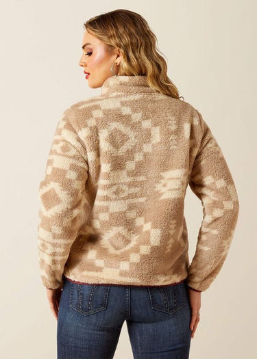 dos Polaire berbère pour femme avec boutons pression Lone Ridge Print by Ariat