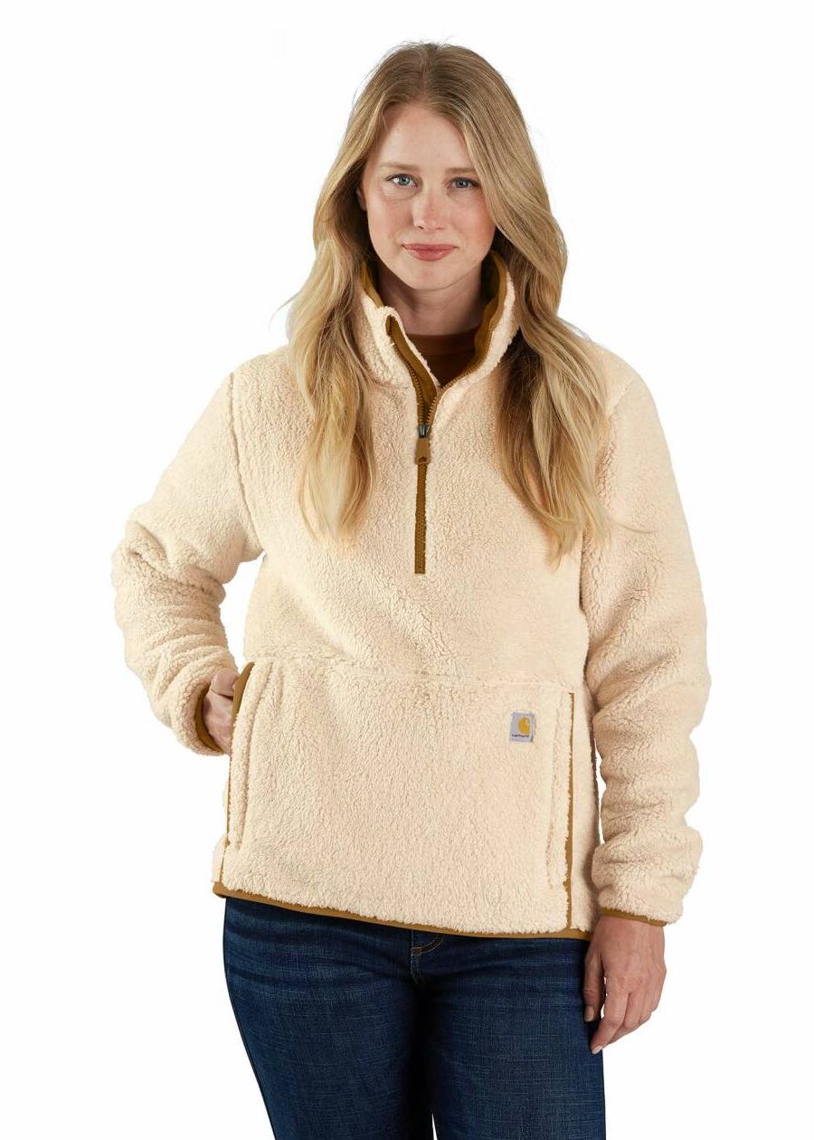 indossata Pile donna Loose Fit Fleece in Oat Milk di Carhartt