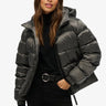 Women's Hooded Sporty Down Jacket in Black by Superdry