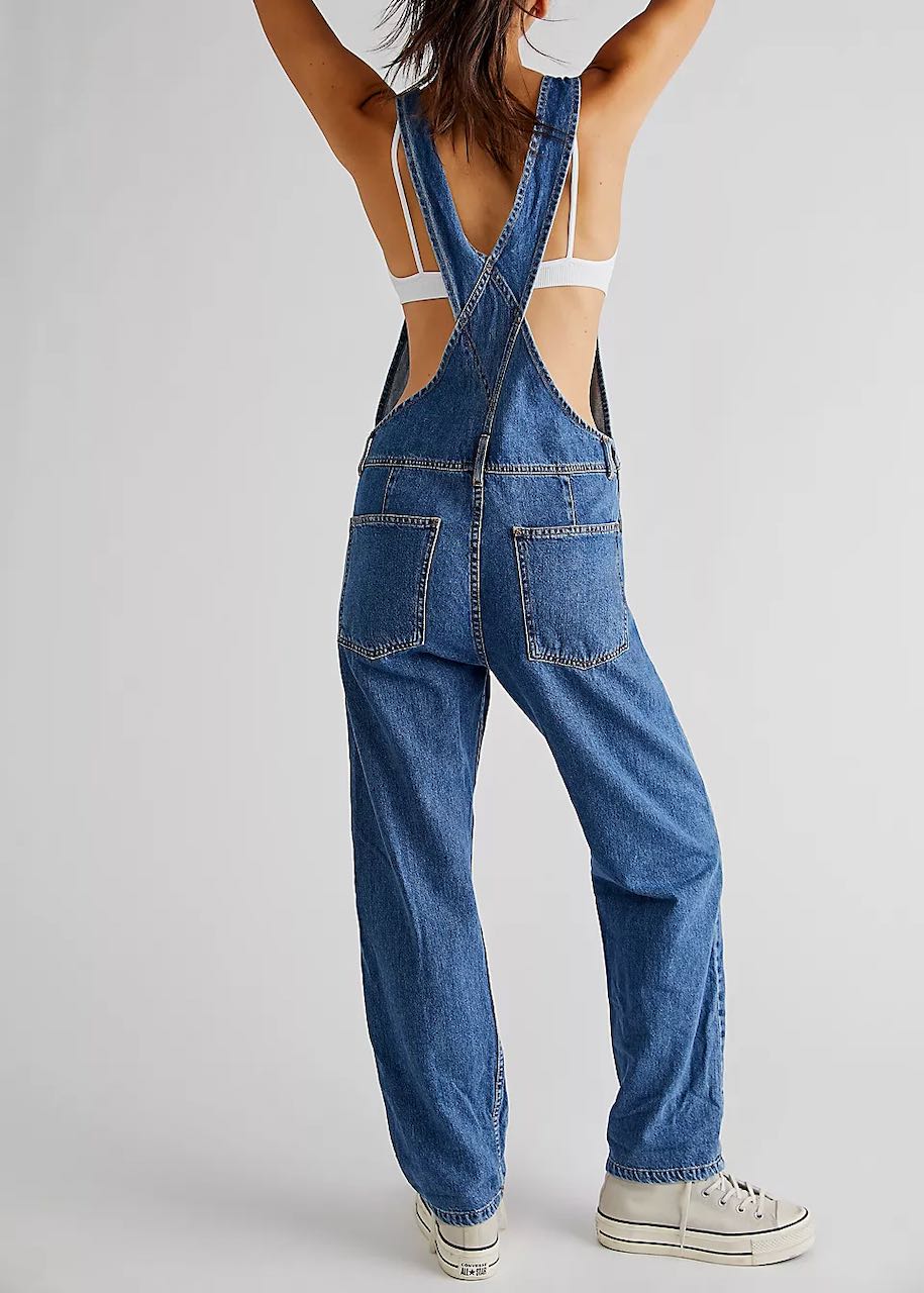 dietro Salopette in Jeans Ziggy Denim Overall Shapphire Blue di Free People