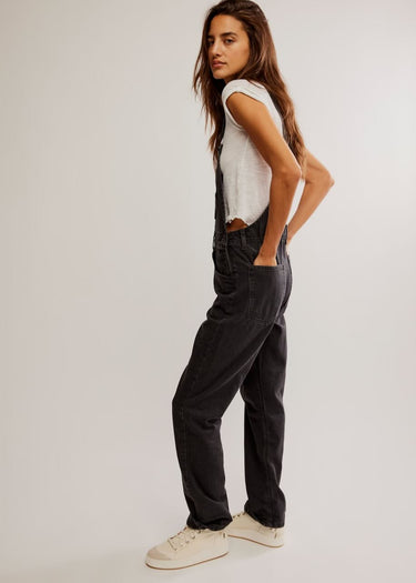 lato Salopette Ziggy Denim Overall in Mineral Black | Free People