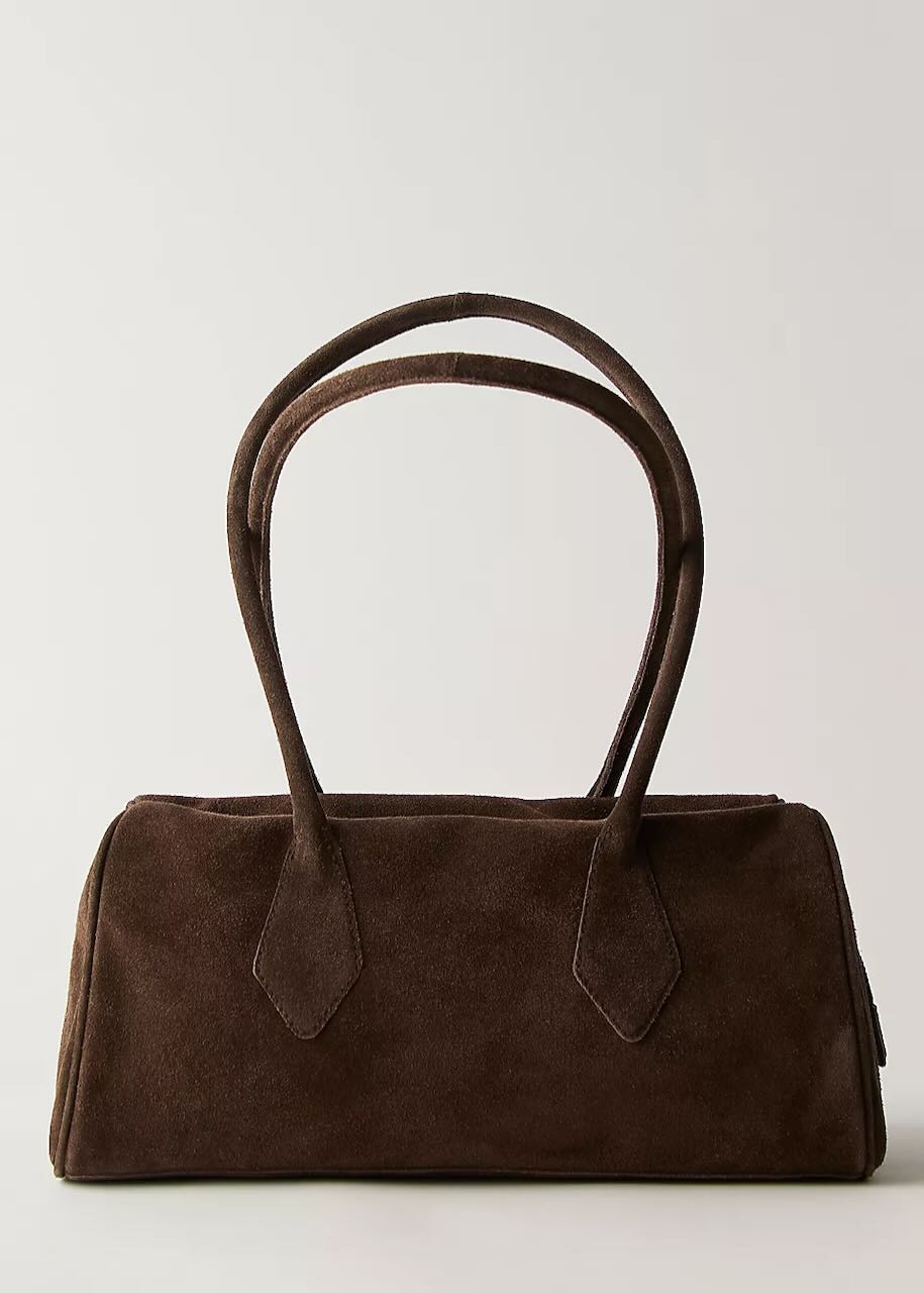 Sierra Suede Shoulder Bag in Chocolate by Free People