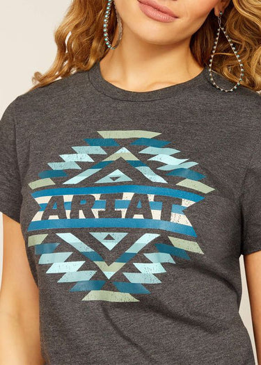 Detail design women's Southwest Classic T-shirt in Characoal Heather by Ariat