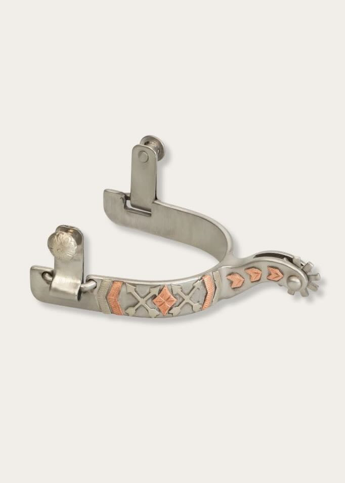 Speroni donna Spur with Arrow Crossing Design in Brushed stainless steel di Weaver Leather