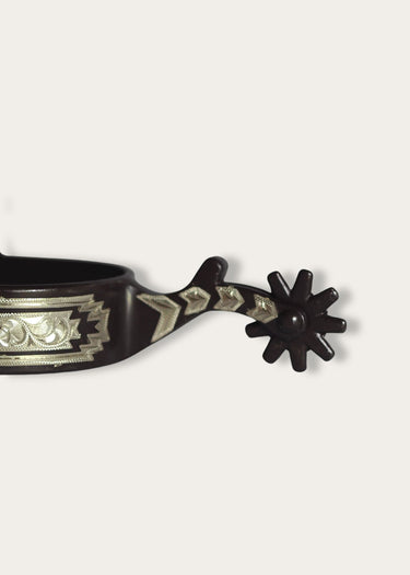 Herren Sporen Detail Graviert Deutsch Silber Trim von Weaver Leder