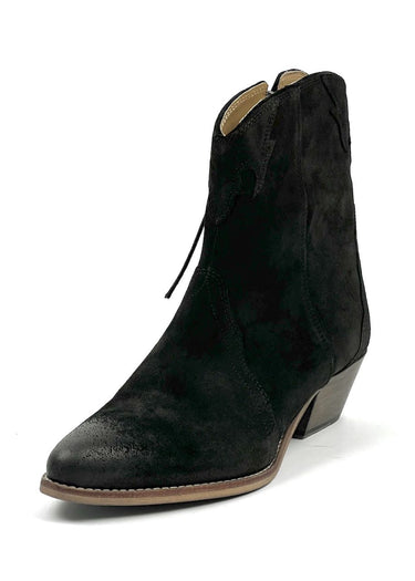 Women's Texan Ankle Boots New Frontier Western Black Suede by Free People