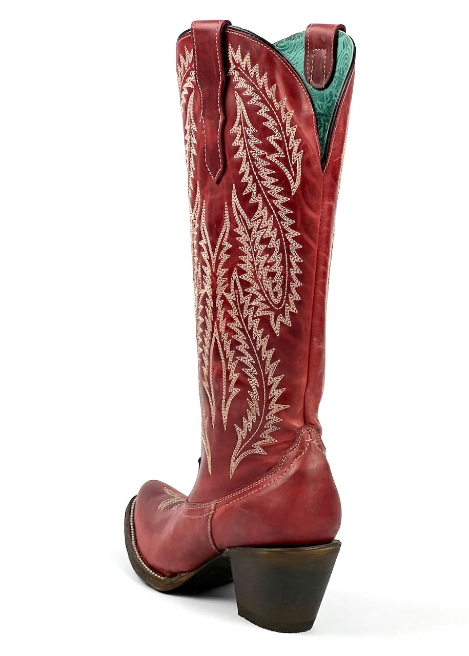 dietro stivali texani alti per donna rossi modello E1318 di Corral