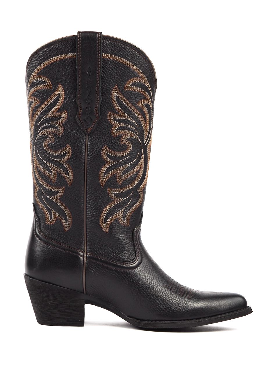 lato interno stivali texani per donna modello Heritage J Toe Stretchfit Black di Ariat