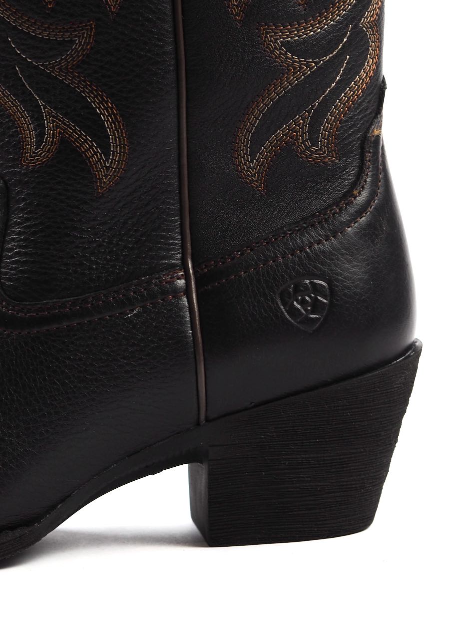 tacco stivali texani per donna modello Heritage J Toe Stretchfit Black di Ariat