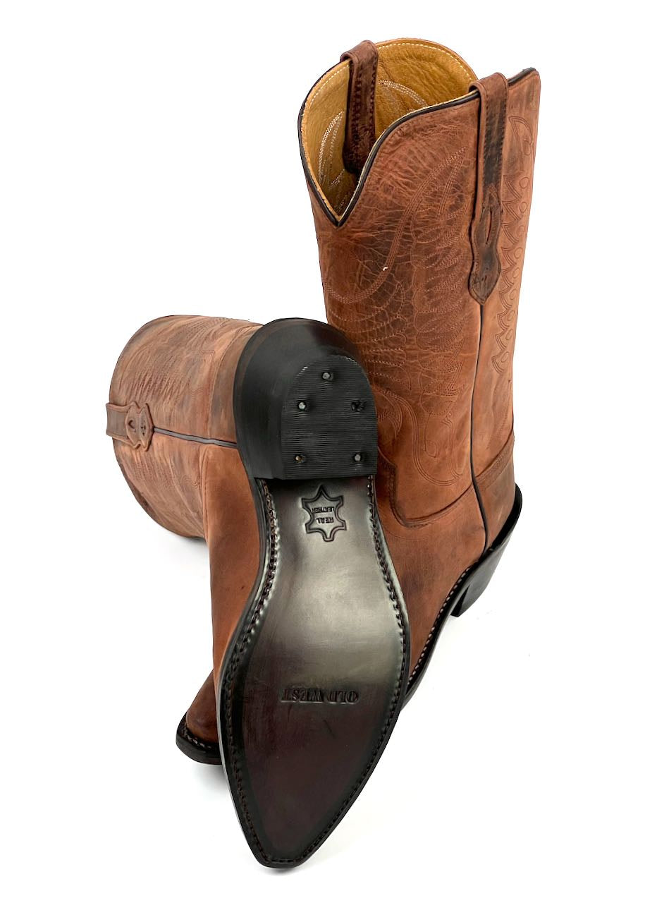 suola cuoio stivali texani uomo modello Boerne di Old West