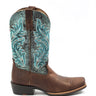Stivali Western donna Round Up Narrow Cutter Toe in Sassy Brown Ocean Wave di Ariat