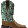 Women's side Cowboy Boots round up wide square toe pattern by Ariat