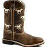 lato esterno stivali western per ragazzo modello rancher oil distressed di Smoky Mountain