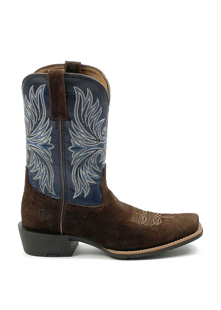 Stivali Western Uomo Sport Narrow Cutter Toe in Aged Smoke Night Blue di Ariat