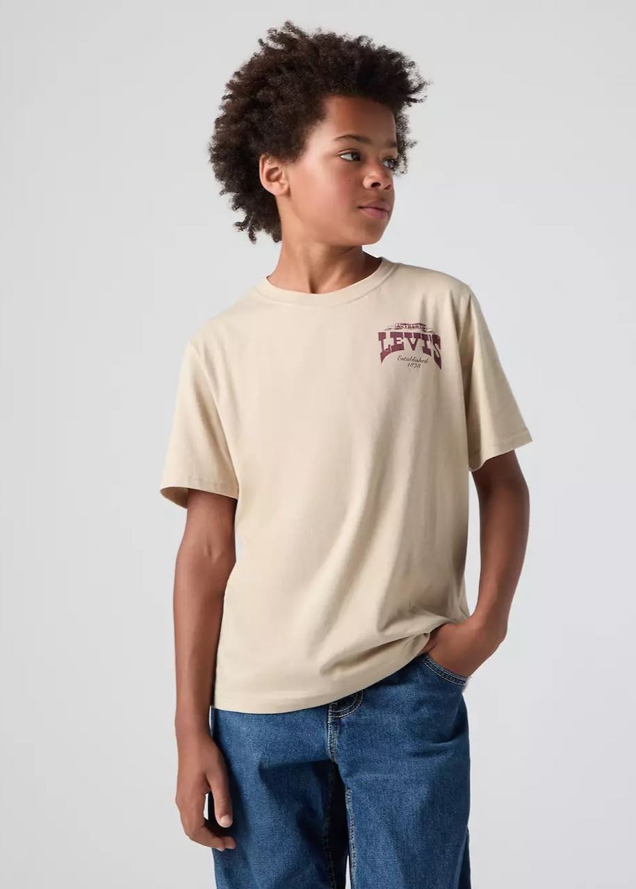 T-shirt bambino Galloping Free in White Pepper di Levi's