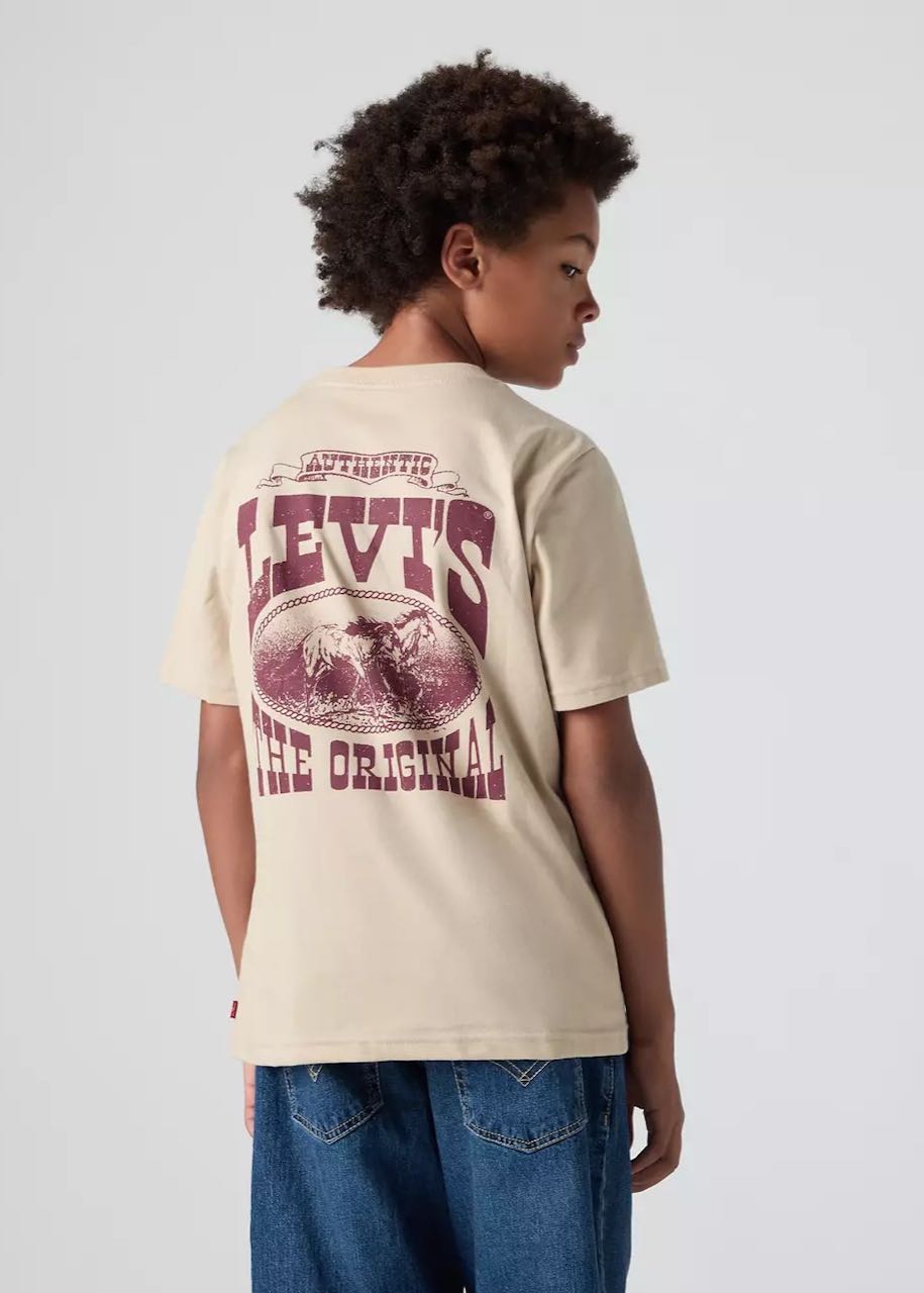 dietro T-shirt bambino Galloping Free in White Pepper di Levi's
