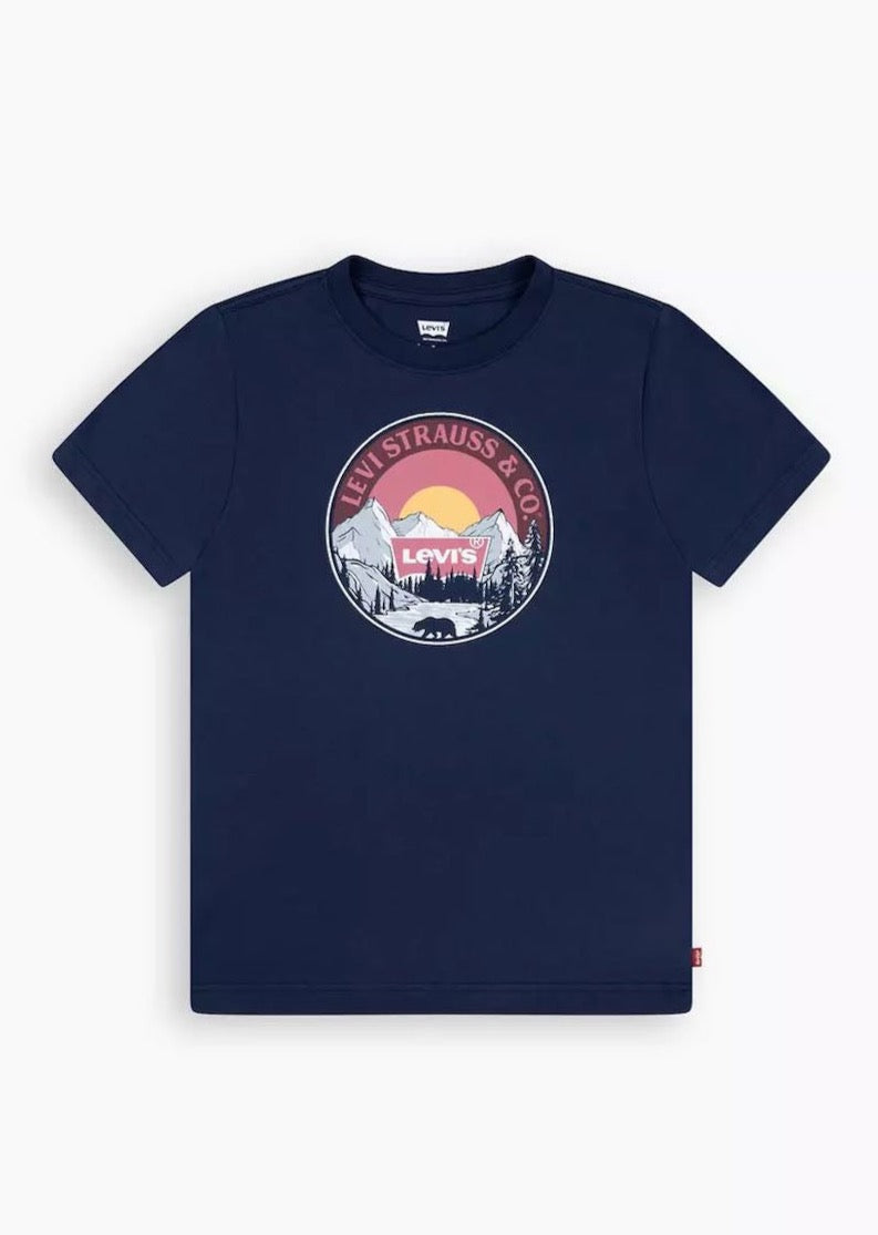 Kinder-T-Shirt „Sunrise Over The Ridge“ in Dress Blue von Levi's