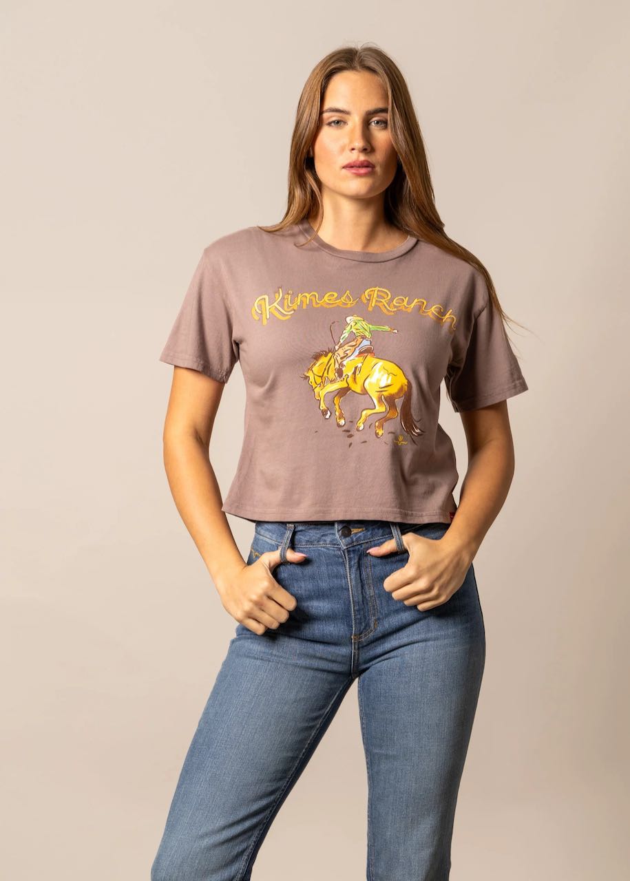 T-shirt donna Lucky B Rodee-Oh! di Kimes Ranch