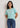 dettaglio T-shirt donna Lucky B Saddle in light blue di Kimes Ranch