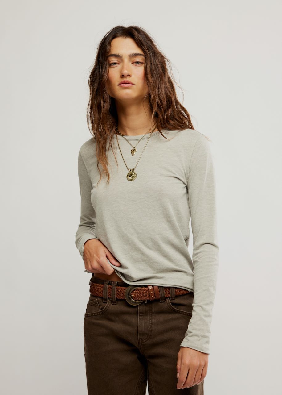 T-shirt manica lunga Nova Tee in caiman di Free People