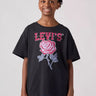 indossata T-shirt bambina Oversize Western Roses in Jet Black di Levi's