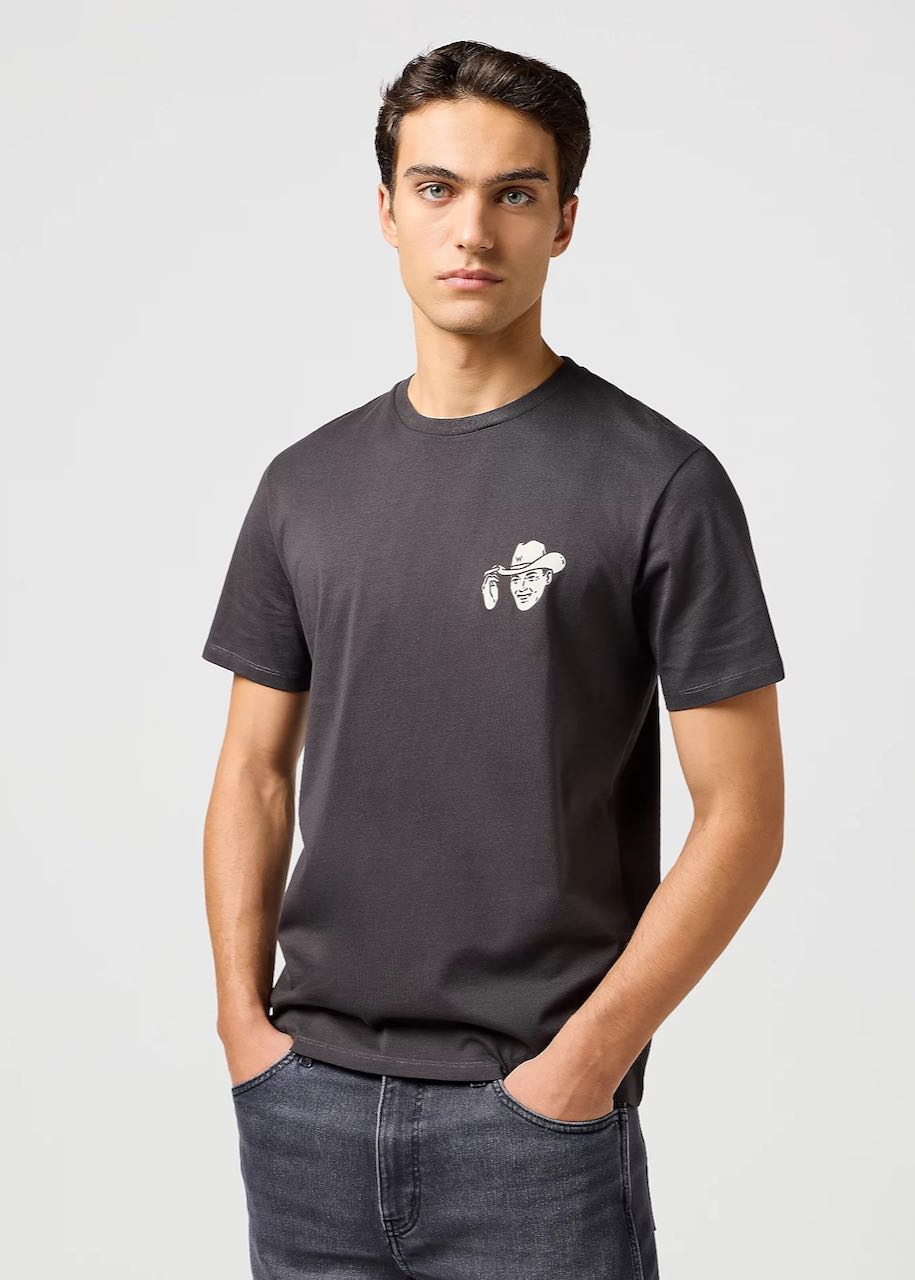 T-shirt Small Graphic in Faded Black di Wrangler