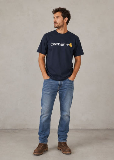 Durchgehendes T-Shirt Men's Core Logo in Navy von Carhartt