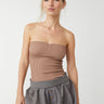 top modello Ribbed Seamless colore Cocoa di Free People