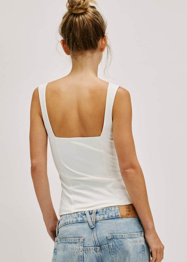 Behind Top Somewhere Sometime Cami in Ivory by Free People