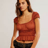 Top Sweet On You Crop in Maple Syrup by Free People