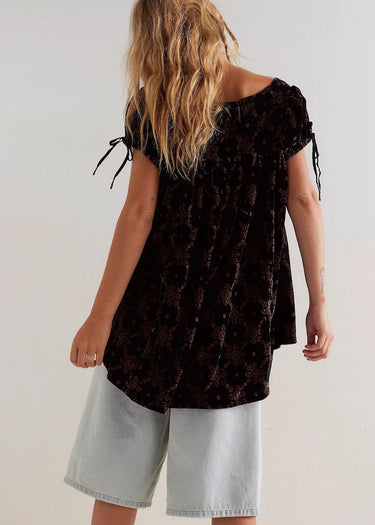 Behind Velvet Summer Tunic Top in Black Combo by Free People