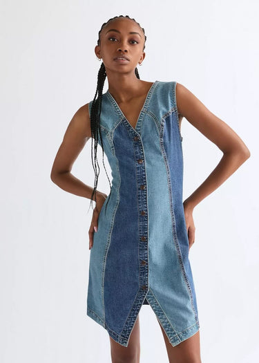 Schlankes, leichtes Kleid aus Patchwork von Wrangler