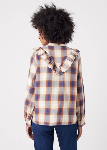 behind women's shirt nutemeg brown by wrangler