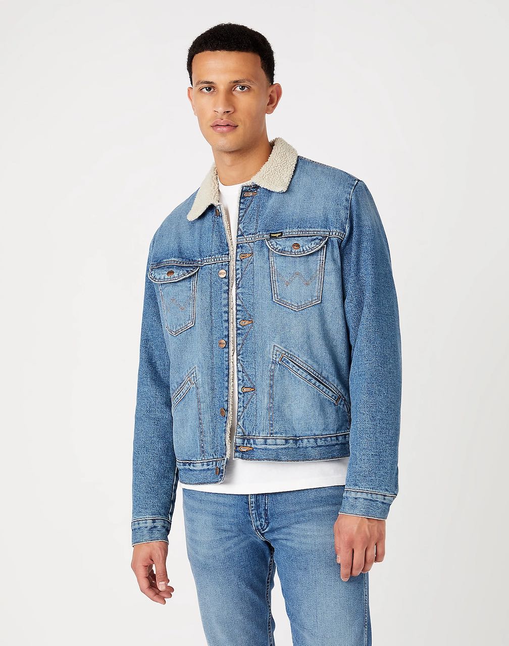 giacca jeans sherpa