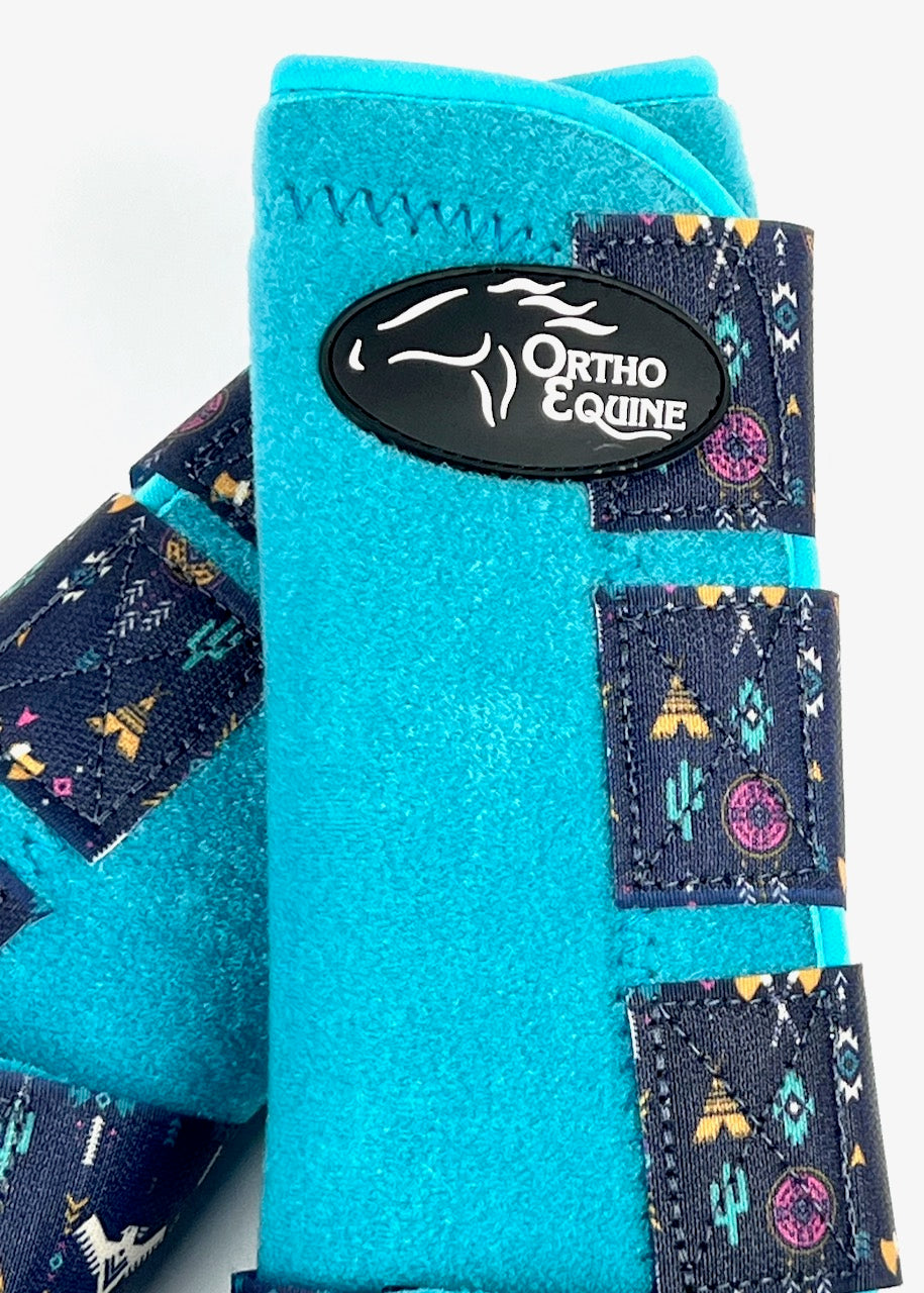 Native Print Ortho Equine Complete Confort Boots Teal