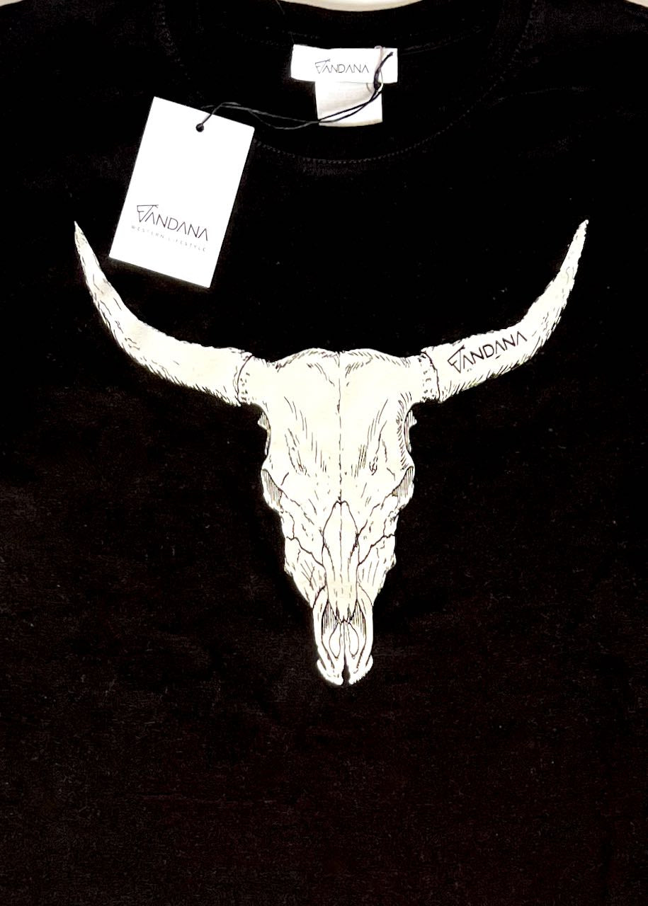 logo maglietta maniche lunghe modello longhorn di Bandana